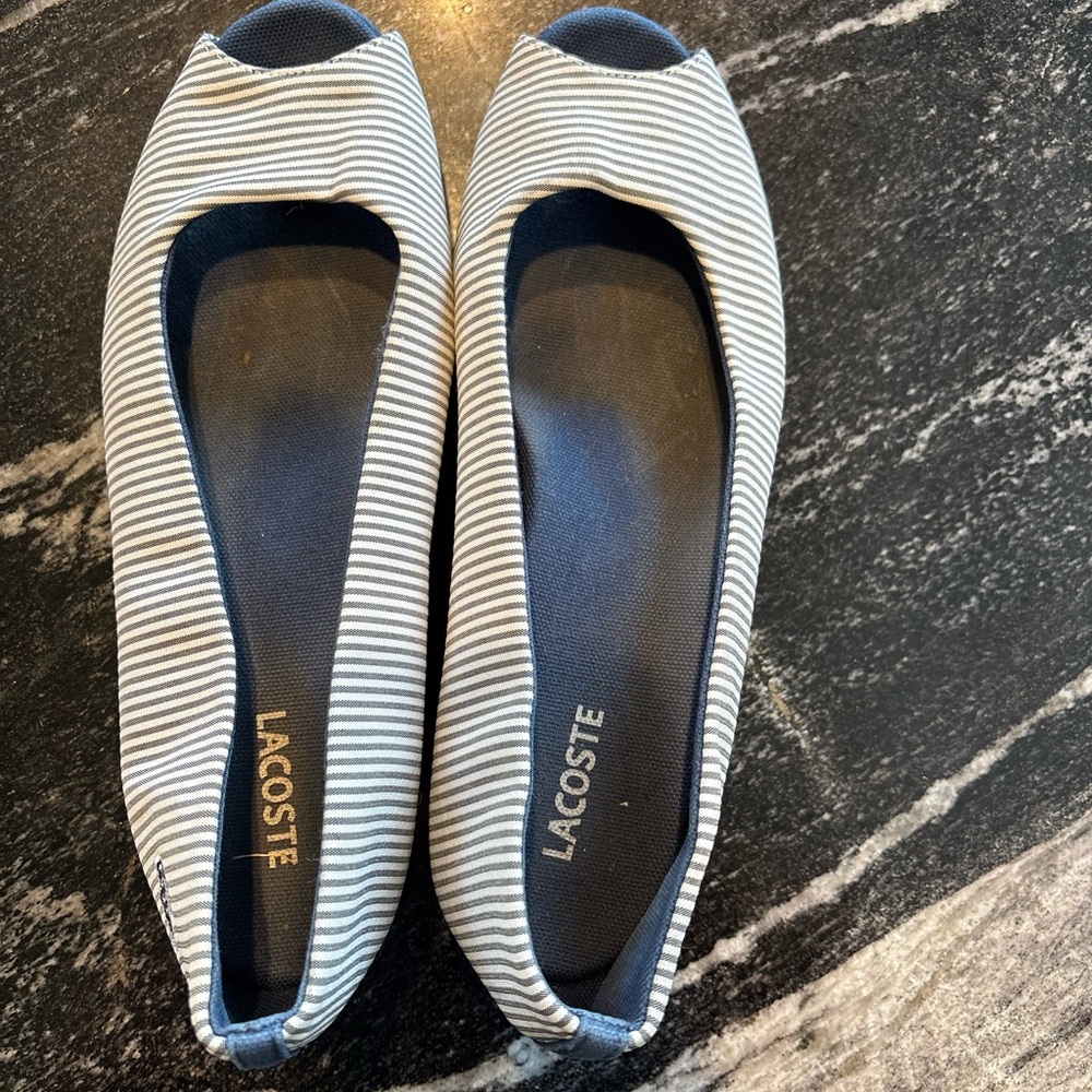 Lacoste Women's Navy Striped Loafers